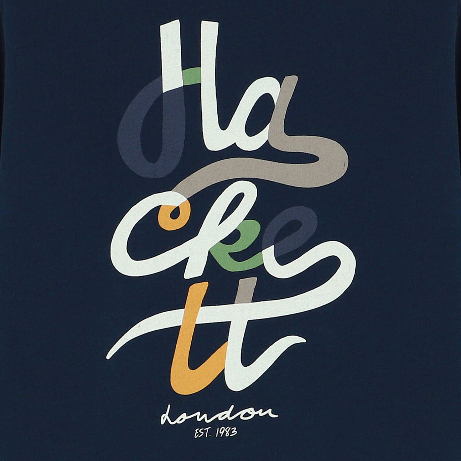 توب باكمام بالشعار باللون الكحلى للاولاد, 1, hi-res