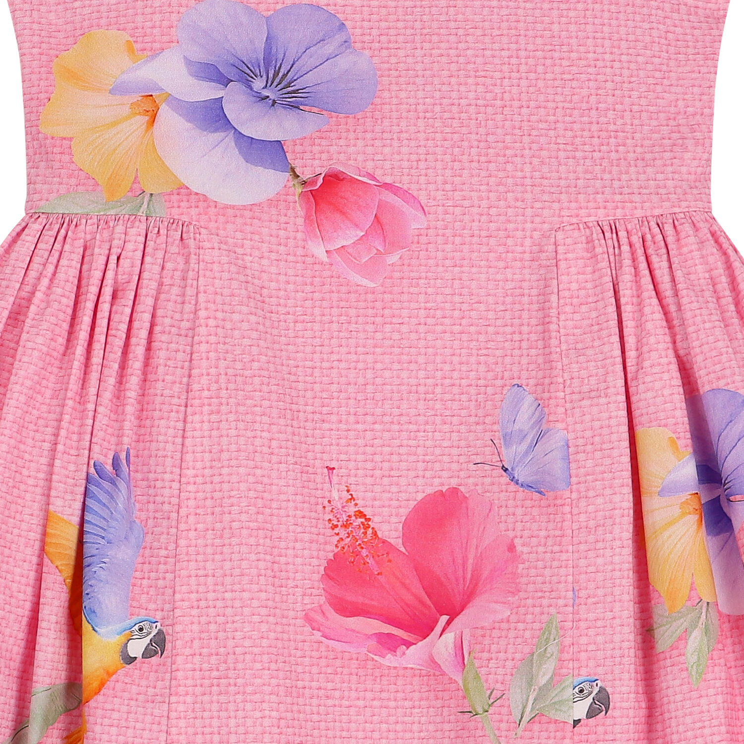 فستان بنات بطبعة الزهور باللون الوردي, 1, hi-res image number null