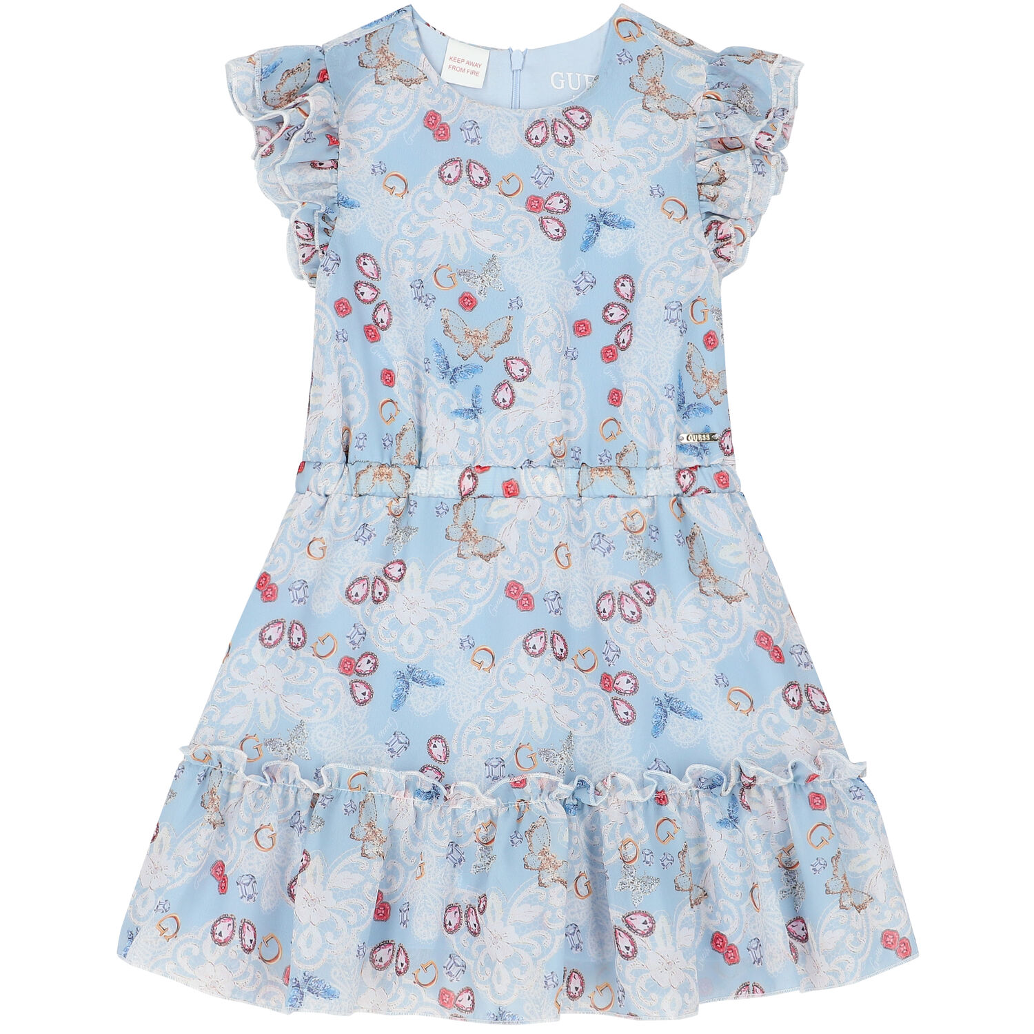 Girls Blue Jewelry Dress, 2, hi-res image number null