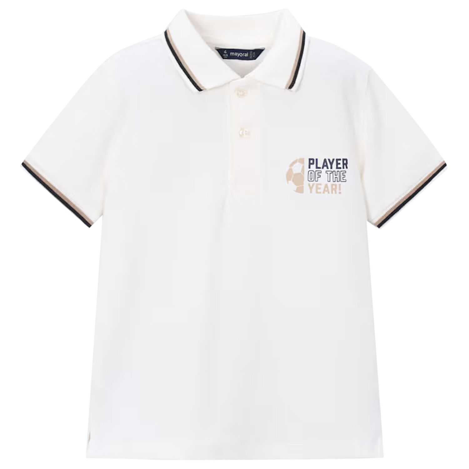 Boys White Logo Polo Shirt, 2, hi-res
