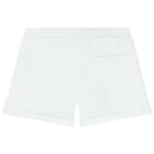 Girls White Teddy Logo Shorts, 3, hi-res
