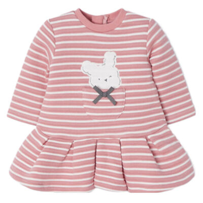 Baby Girls Pink & White Striped Dress