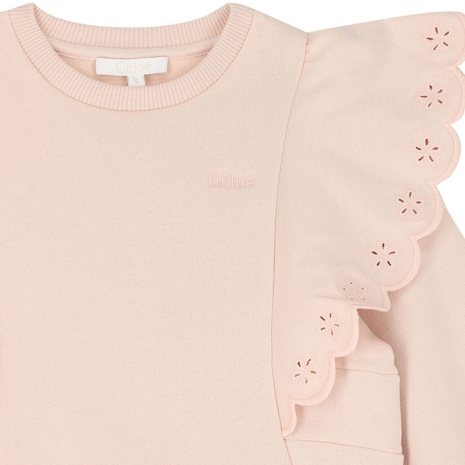 Girls Pink logo Flower Sweatshirt, 1, hi-res image number null