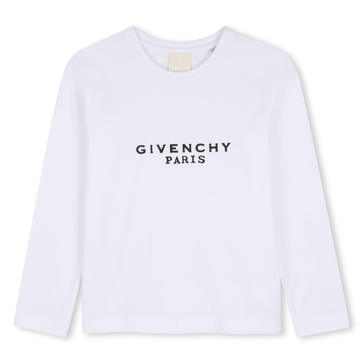 Girls White Logo Long Sleeve Top, 1, hi-res