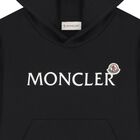 Boys Black Logo Hooded Top, 1, hi-res