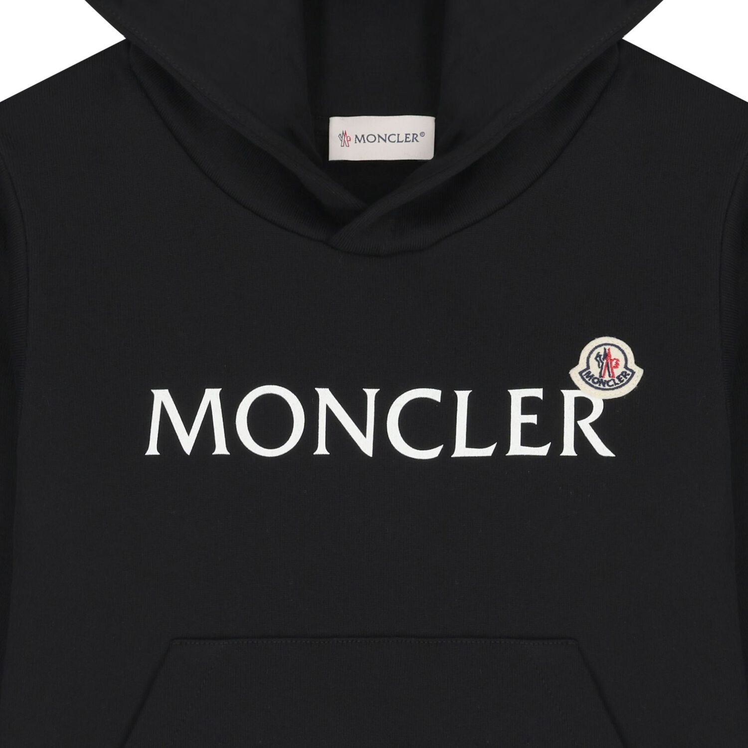 Boys Black Logo Hooded Top, 1, hi-res image number null