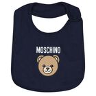 Navy Blue Teddy Bear Logo Hat & Bib Baby Gift Set, 3, hi-res