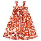 Girls White & Orange Majolica Dress, 1, hi-res