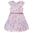 Girls Lilac Floral Dress, 1, hi-res