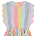 Girls Multi-Coloured Stripes Dress, 1, hi-res