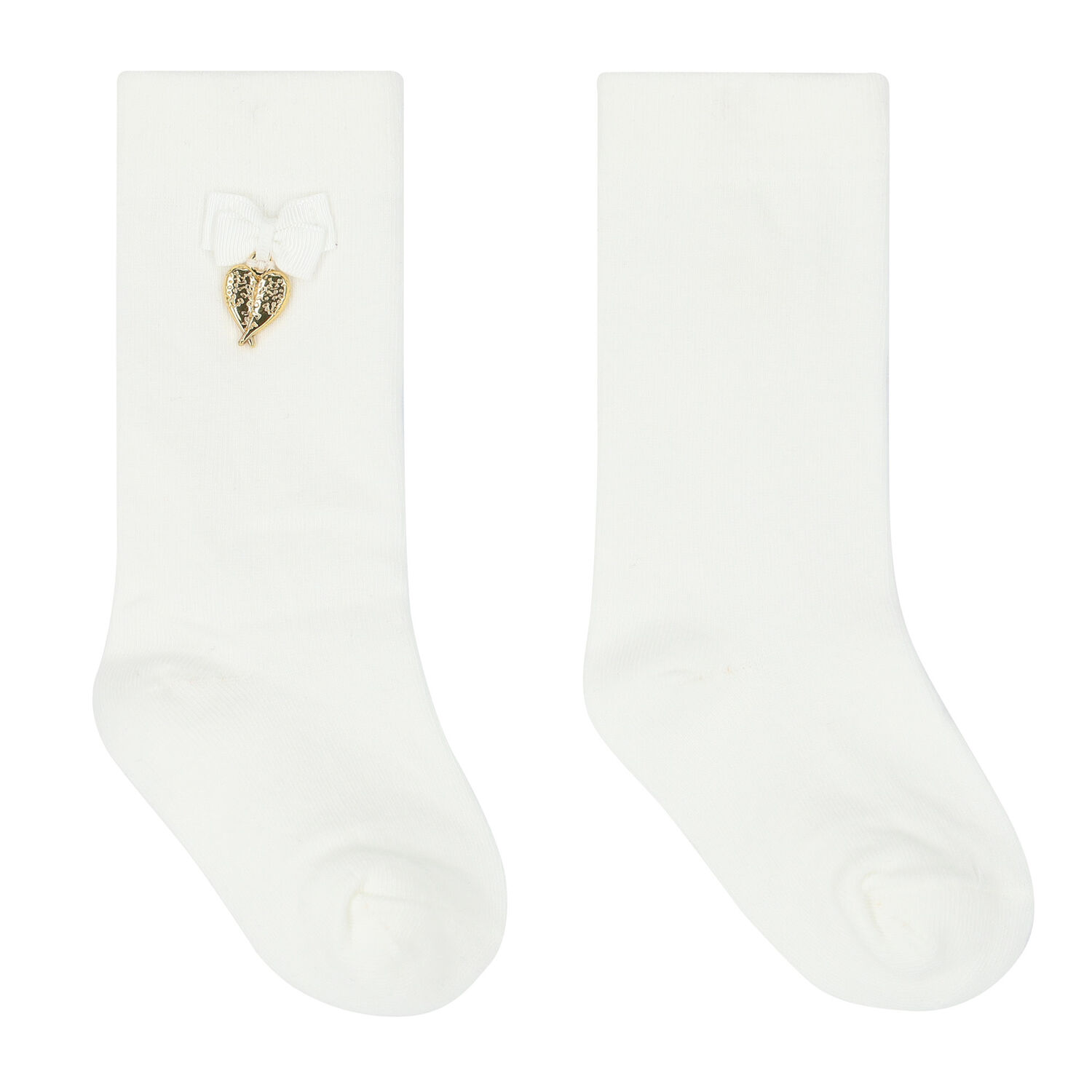 Girls White Bow Socks, 1, hi-res image number null