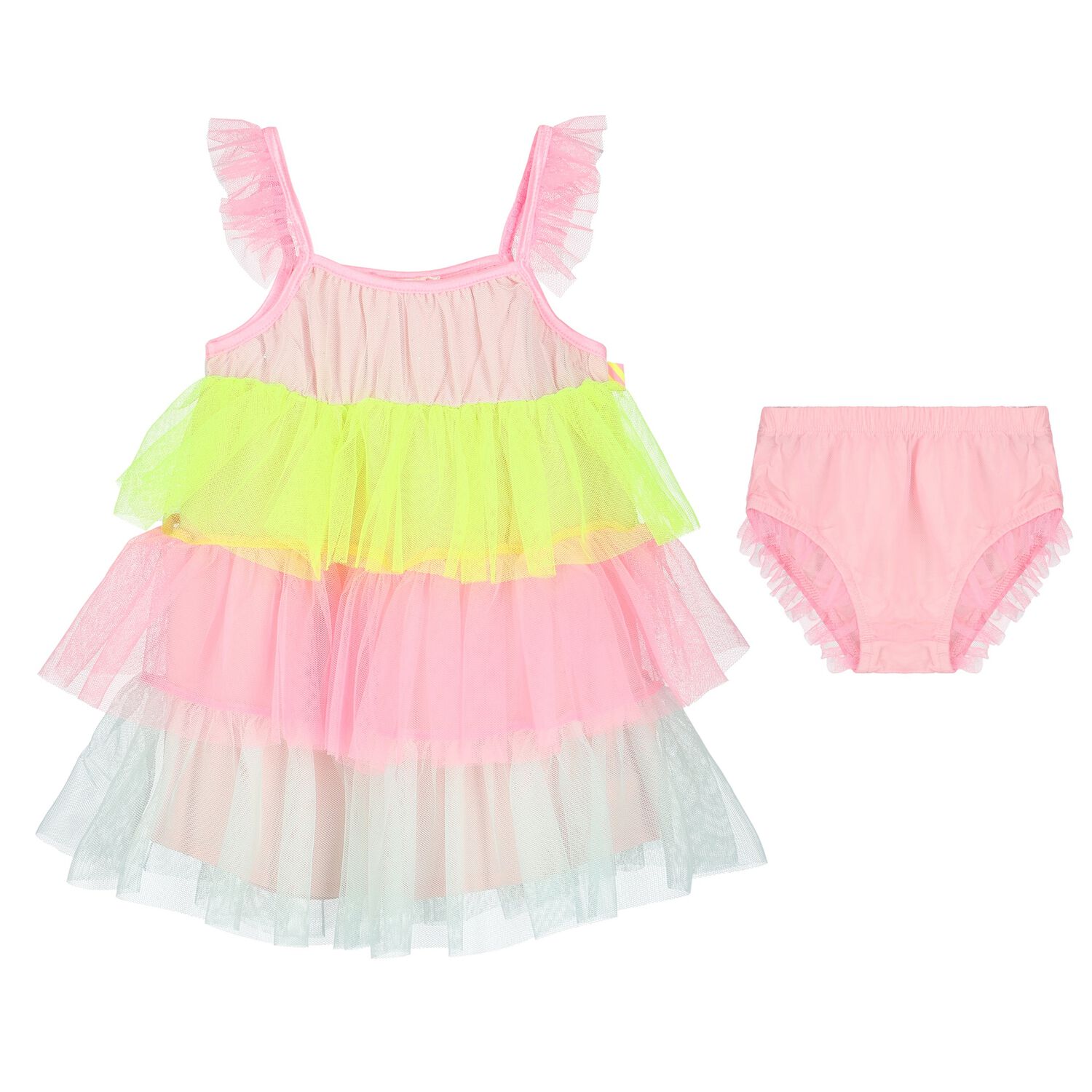 Younger Girls Multi-Coloured Ruffled Dress Set, 1, hi-res