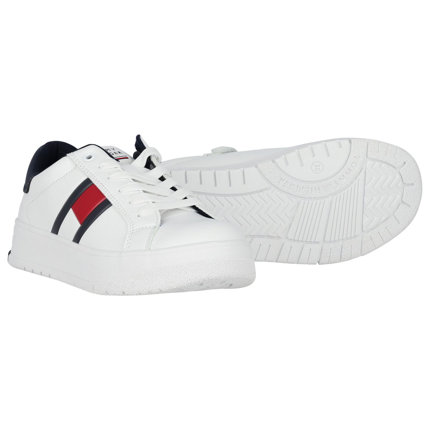 Boys White Logo Trainers, 1, hi-res image number null