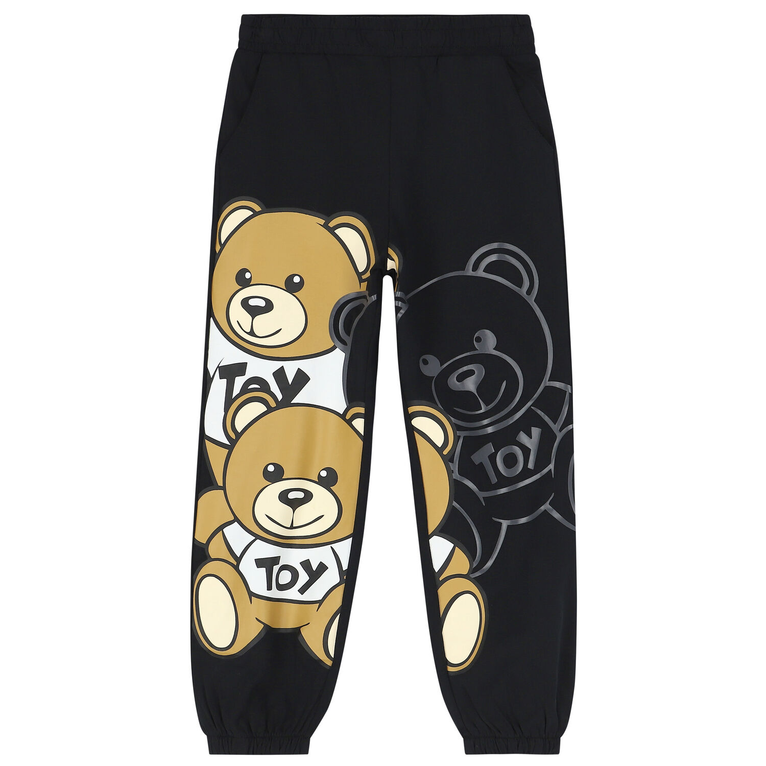 Black Teddy Bear Logo Joggers, 2, hi-res image number null