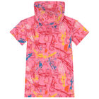 فستان هودى بنات بالشعار باللون الزهرى, 1, hi-res