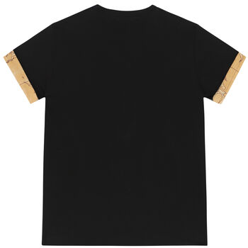 Boys Black & Beige Logo T-Shirt