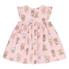 Baby Girls Pink Teddy Bear Dress Set, 4, hi-res