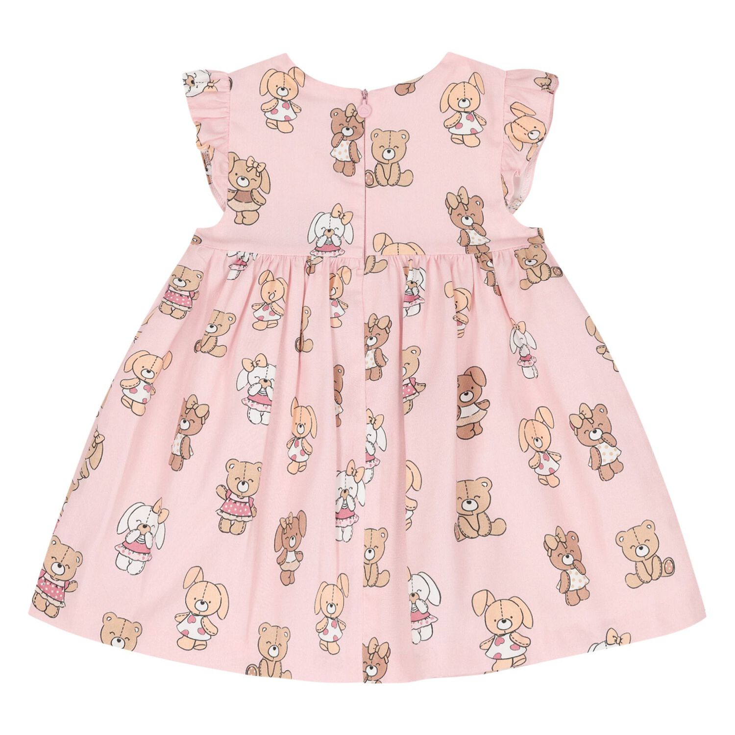 Baby Girls Pink Teddy Bear Dress Set, 4, hi-res