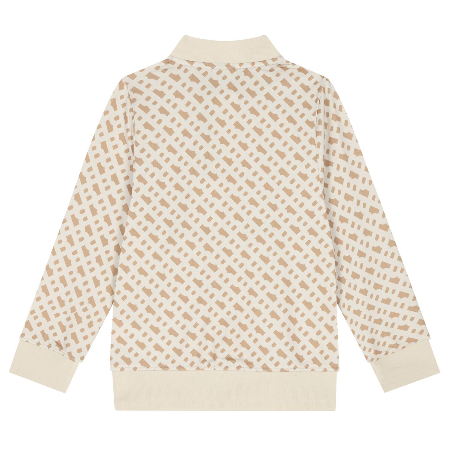 Boys Beige Logo Zip Up Top, 1, hi-res image number null