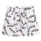 Girls White Logo Shorts, 1, hi-res