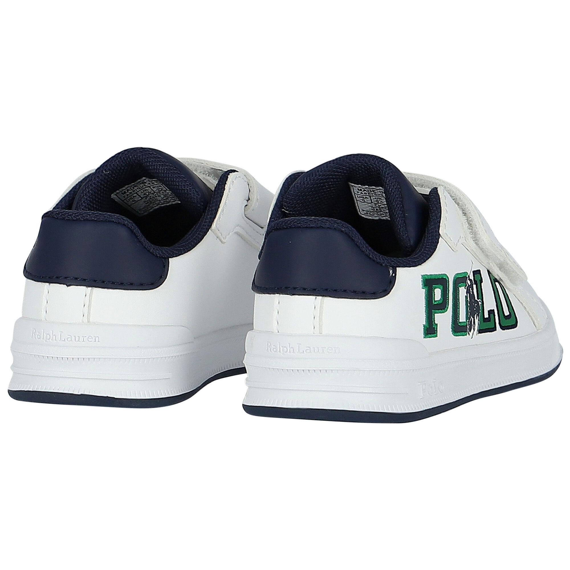Boys white ralph lauren trainers online
