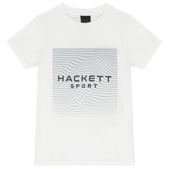 Hackett London تيشيرت أولاد بالشعار باللون الأبيض, 2 تيشيرت أولاد بالشعار باللون الأبيض