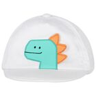 Baby Boys White Dinasaur Cap, 3, hi-res