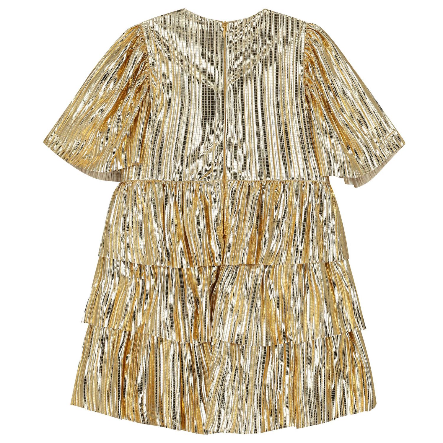 فستان بنات متعدد الطبقات باللون الذهبي اللامع, 1, hi-res image number null