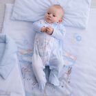 Baby Boys White & Blue Carousel Babygrow, 2, hi-res