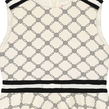 Girls Beige Bow Dress