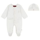 White & Beige Logo Babygrow Gift Set, 1, hi-res