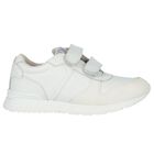 Boys White Logo Trainers, 1, hi-res