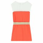Girls Orange & White Logo Dress, 1, hi-res