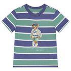 Baby Boys Blue & Green Polo Bear Shorts Set, 1, hi-res