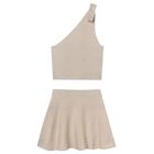 Girls Beige Skirt Set, 1, hi-res