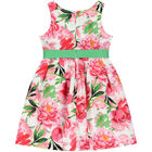 Girls Ivory & Pink Floral Dress, 1, hi-res