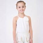 Girls Ivory Flower Top, 2, hi-res