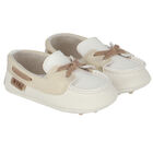 Baby Boys White & Ivory Moccasins, 1, hi-res