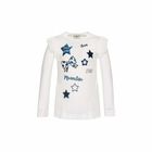 Girls Ivory & Blue Frill Top, 1, hi-res