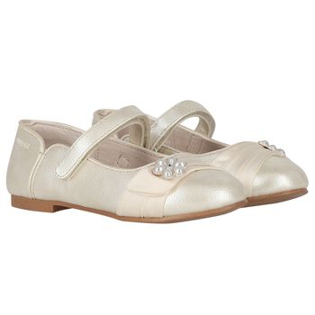 Girls Gold Embellished Shoes