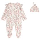 Baby Girls White & Pink Africa Babygrow Gift Set  , 1, hi-res