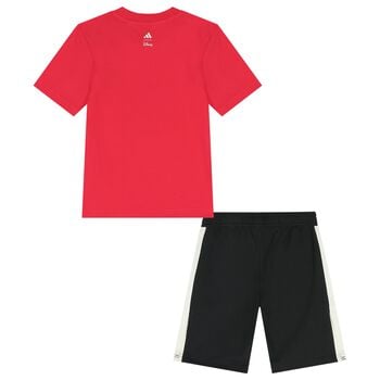 Boys Red & Black Mickey Mouse Shorts Set