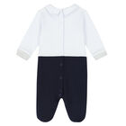 Baby Boys Navy & White Babygrow, 1, hi-res