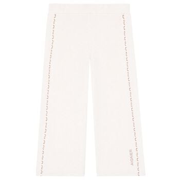 Girls Ivory Logo Trousers