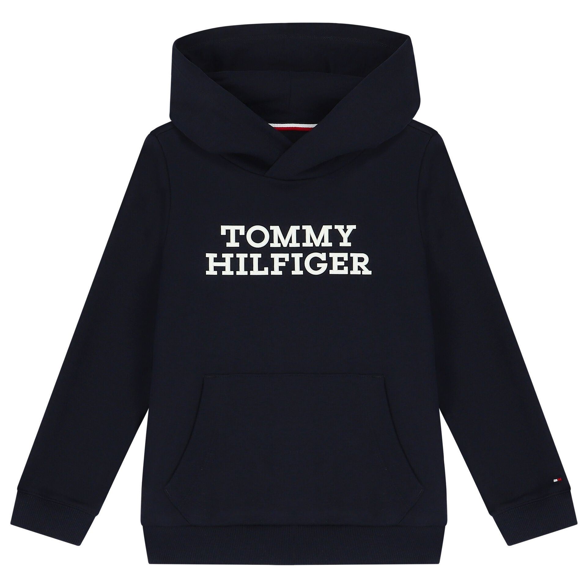 Tommy Hilfiger Boys Navy Blue Logo Hooded Top Junior Couture UAE