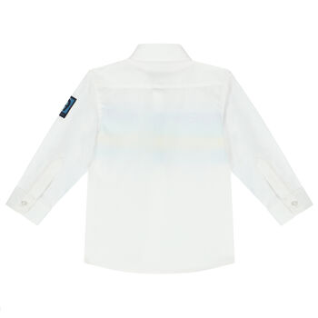 Younger Boys White Logo Shirt
