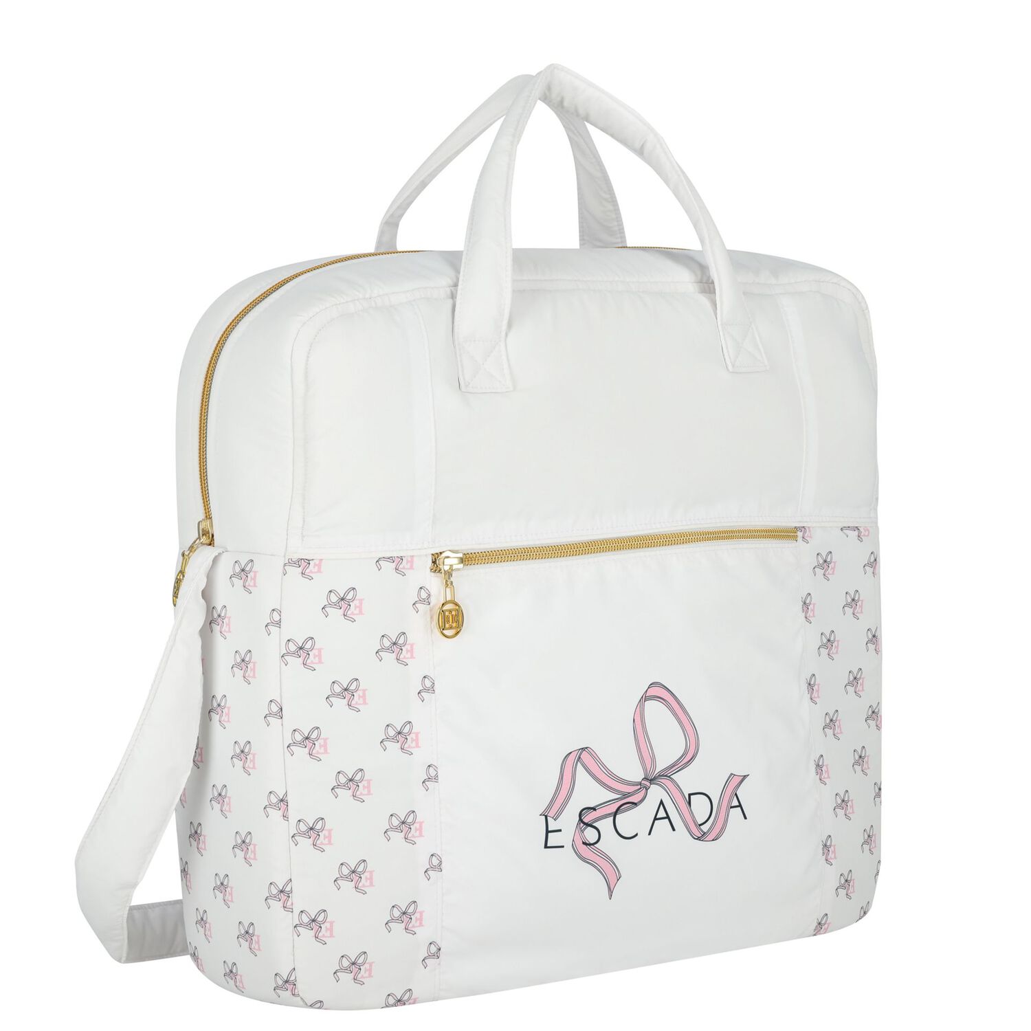 Baby Girls White Logo Bow Changing Bag, 1, hi-res