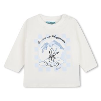 Younger Boys Ivory Bunny Long Sleeve Top