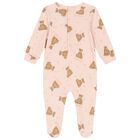 Baby Girls Pink Cotton Teddy Bear Babygrow, 4, hi-res