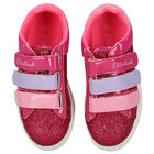 Girls Pink Logo Glitter Trainers, 1, hi-res